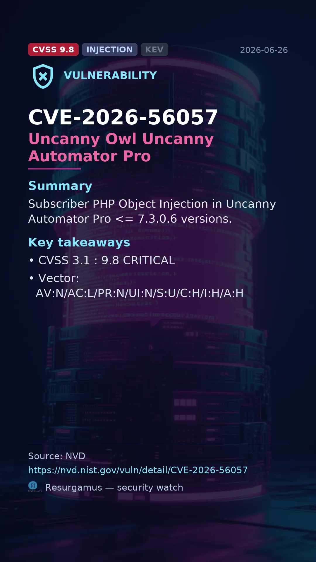 CVE-2026-56057 Uncanny Owl Uncanny Automator Pro Vulnerability