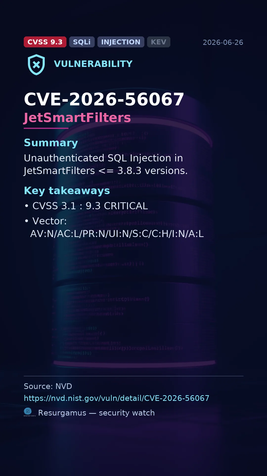 CVE-2026-56067 JetSmartFilters Vulnerability