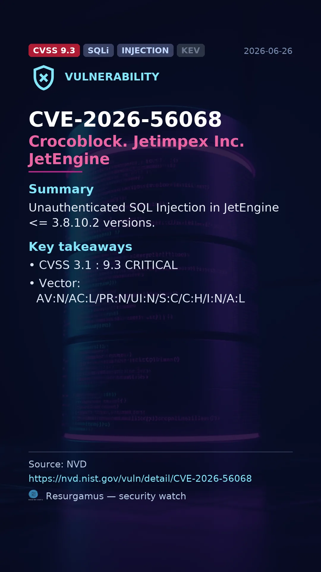 CVE-2026-56068 Crocoblock. Jetimpex Inc. JetEngine Vulnerability