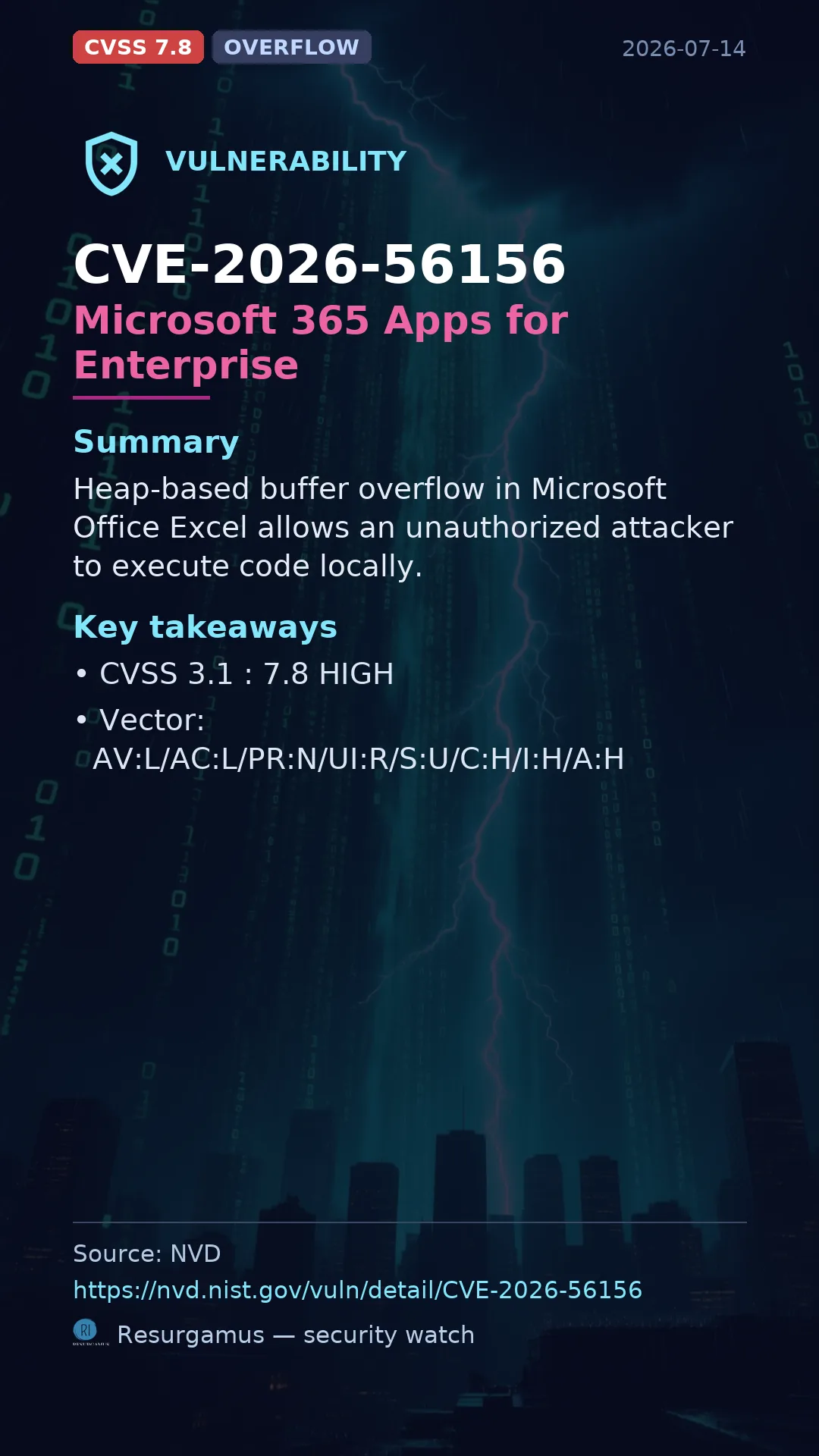 CVE-2026-56156 Microsoft 365 Apps for Enterprise Vulnerability