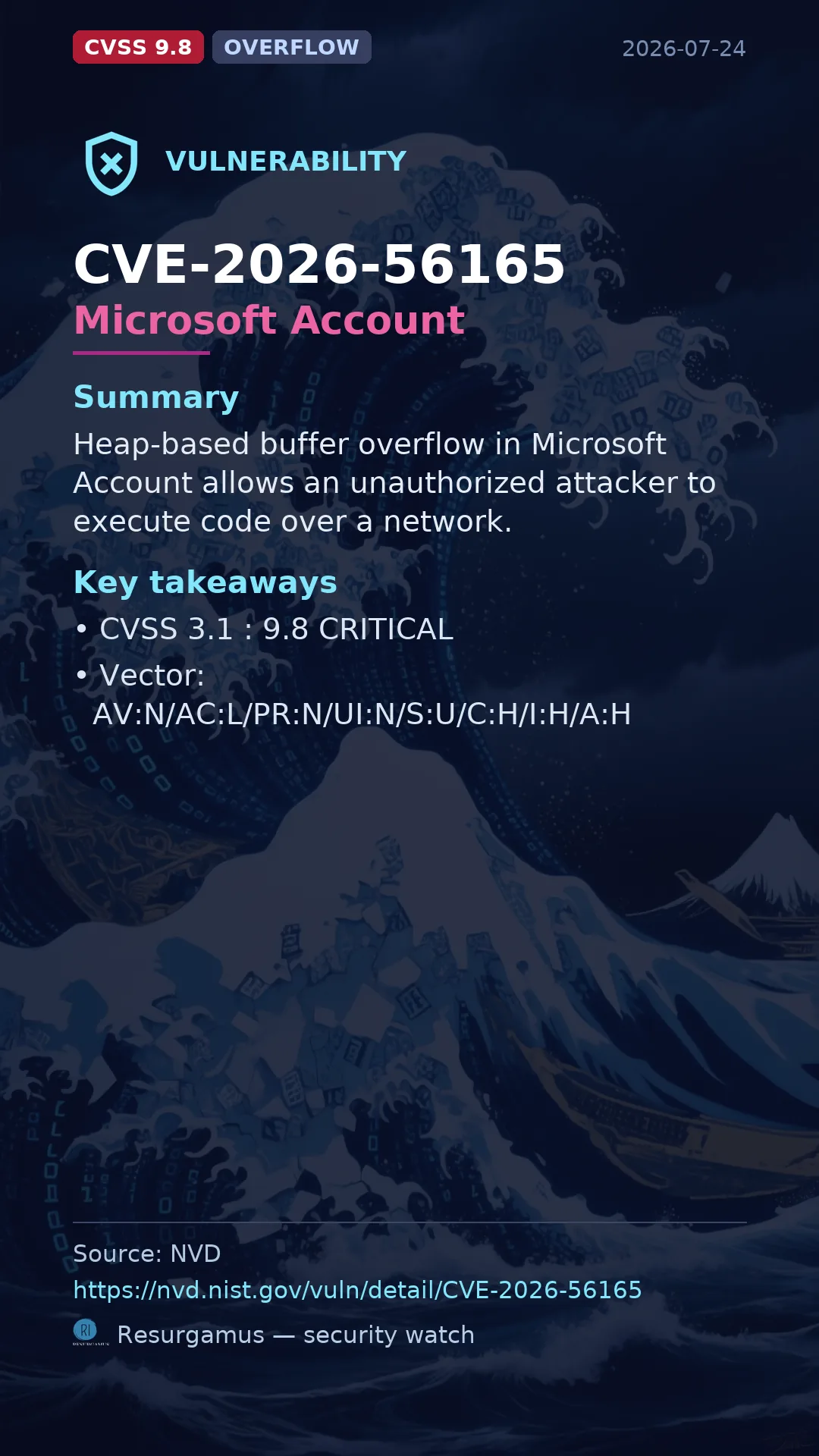 CVE-2026-56165 - Microsoft Account vulnerability