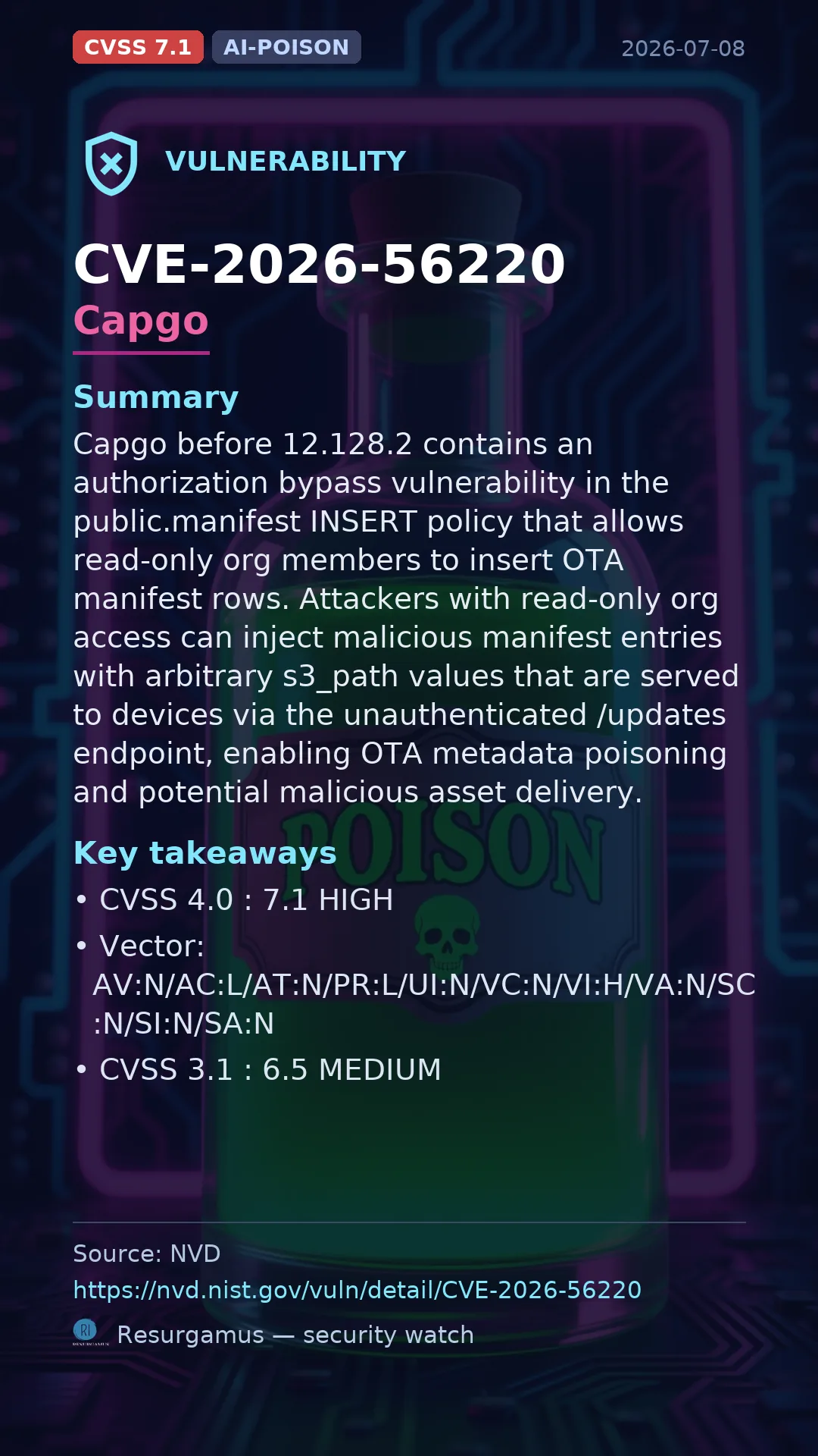 CVE-2026-56220 Capgo Vulnerability