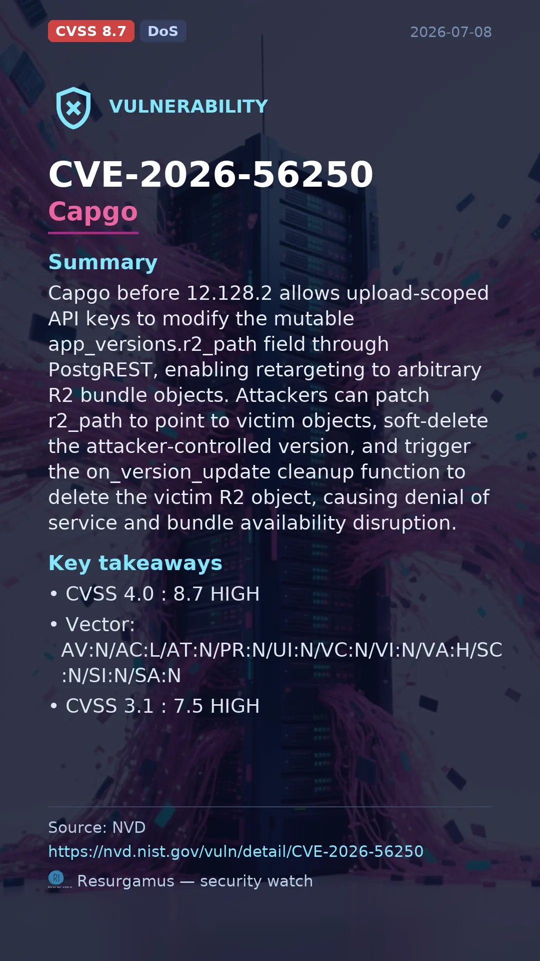 CVE-2026-56250 Capgo Vulnerability