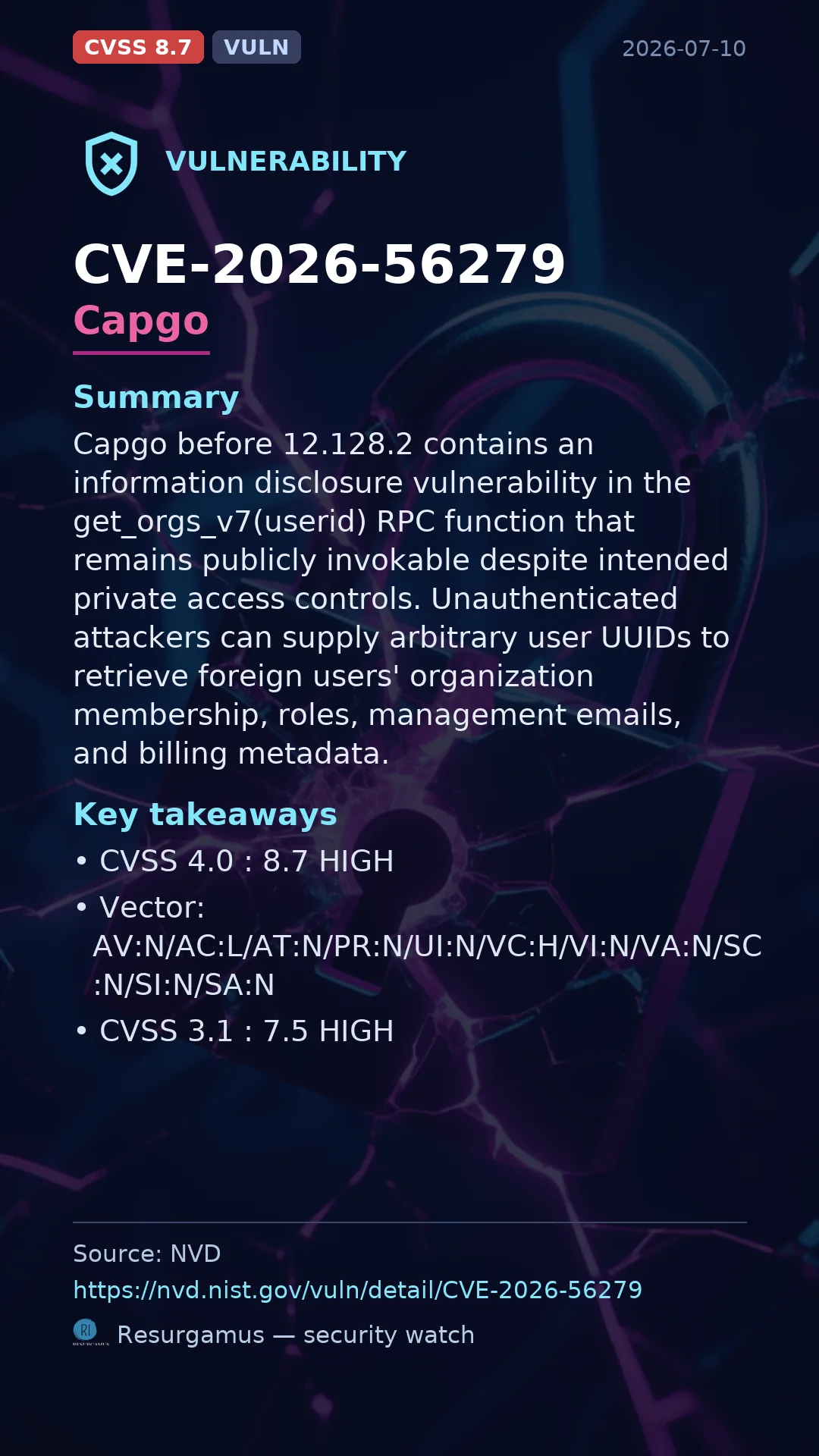 CVE-2026-56279 Capgo Vulnerability