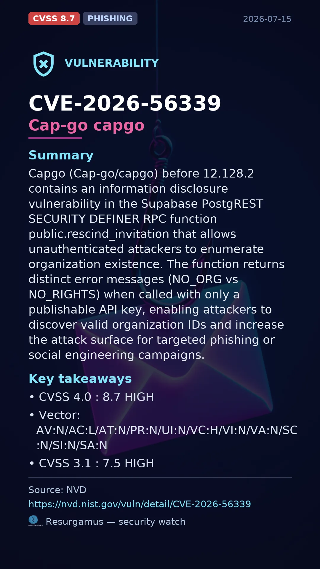 CVE-2026-56339 Cap-go capgo Vulnerability