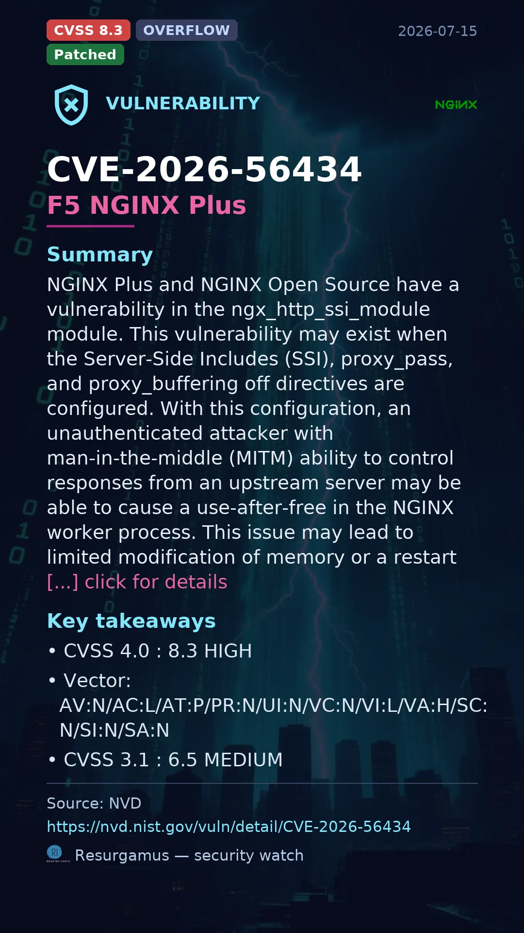 CVE-2026-56434 F5 NGINX Plus Vulnerability