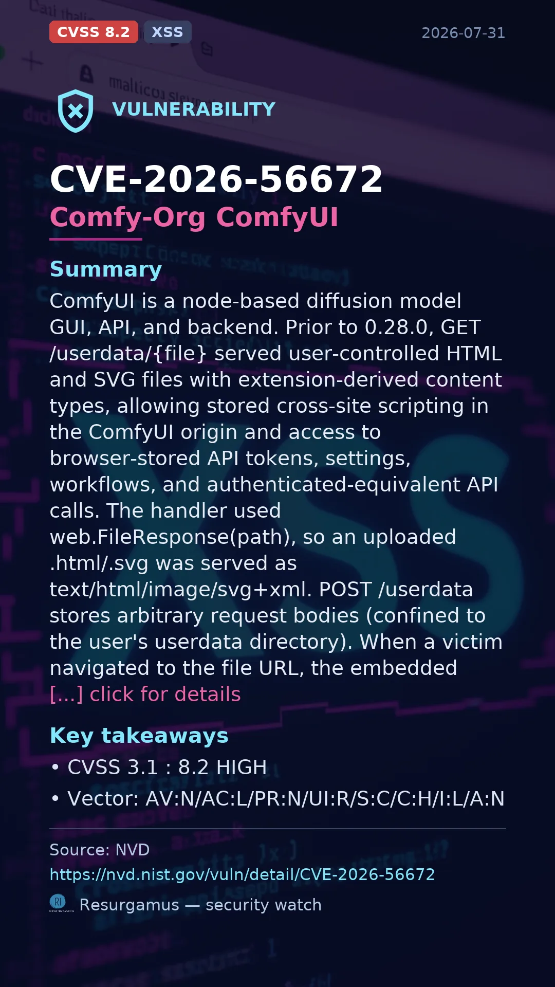 CVE-2026-56672 Comfy-Org ComfyUI Vulnerability