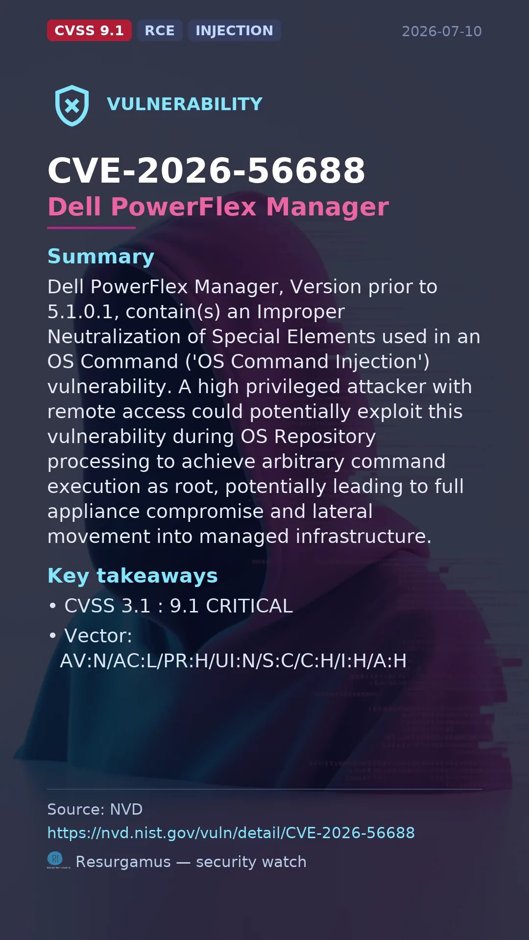 CVE-2026-56688 Dell PowerFlex Manager Vulnerability