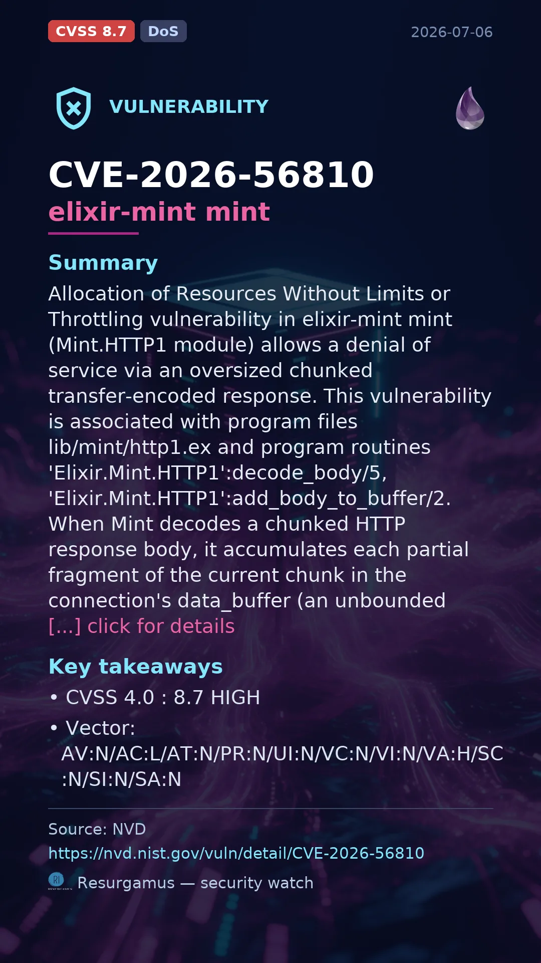 CVE-2026-56810 elixir-mint mint Vulnerability