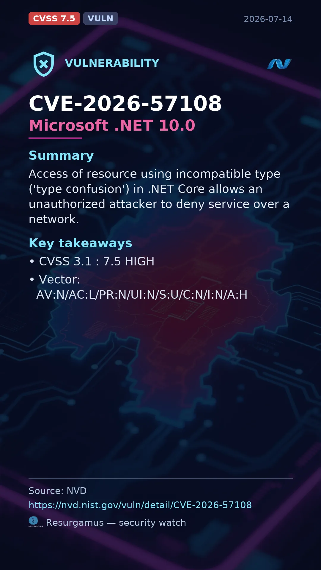 CVE-2026-57108 Microsoft .NET 10.0 Vulnerability