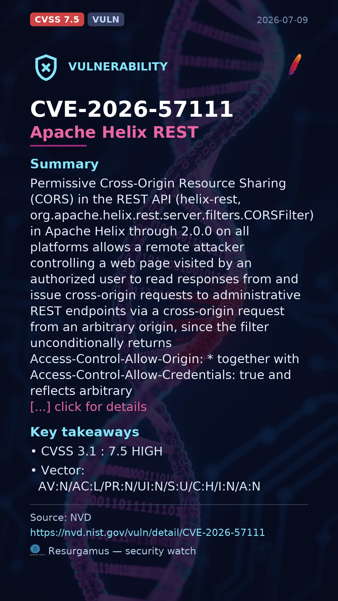 CVE-2026-57111 Apache Helix REST Vulnerability