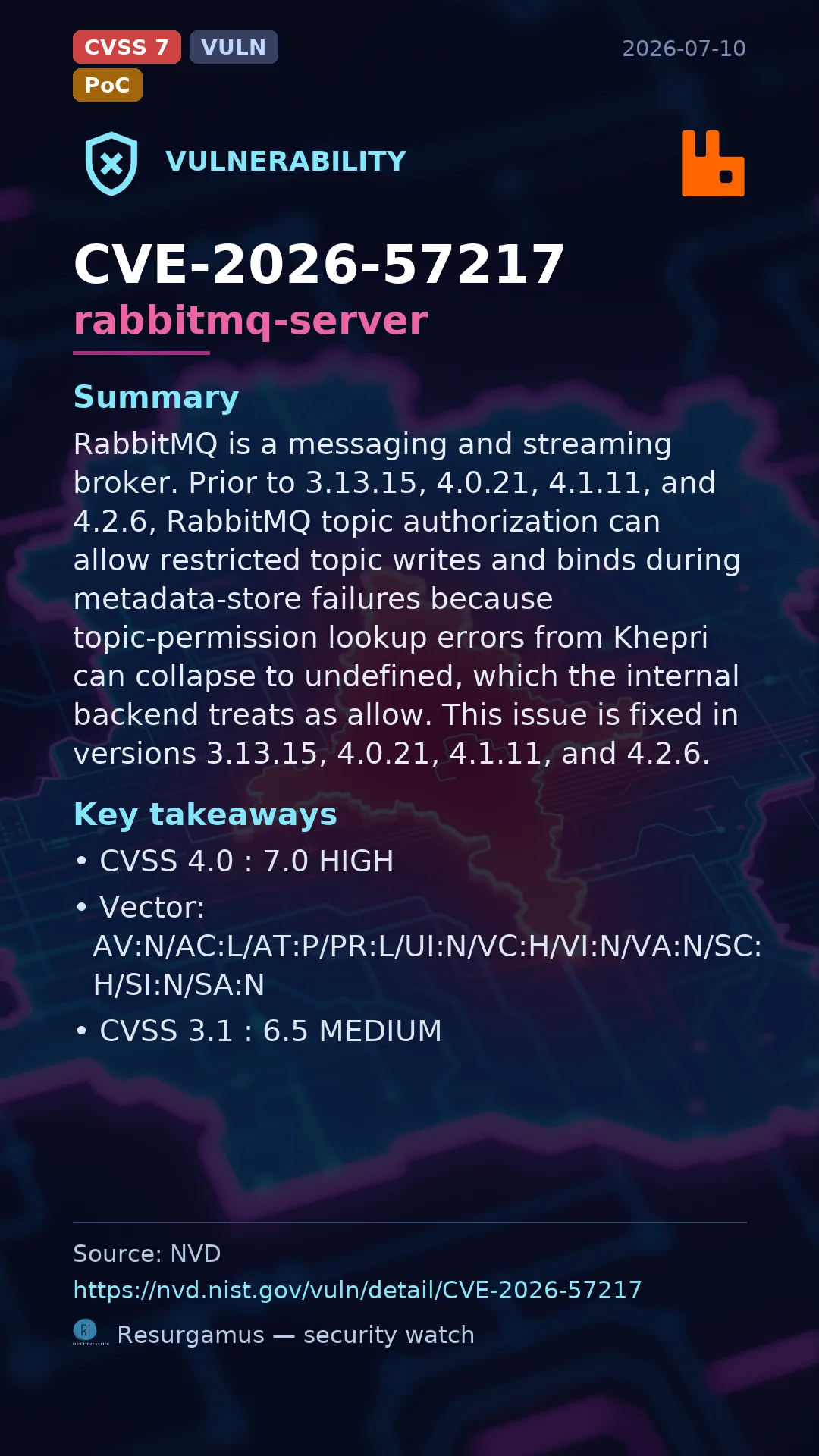 CVE-2026-57217 rabbitmq-server Vulnerability