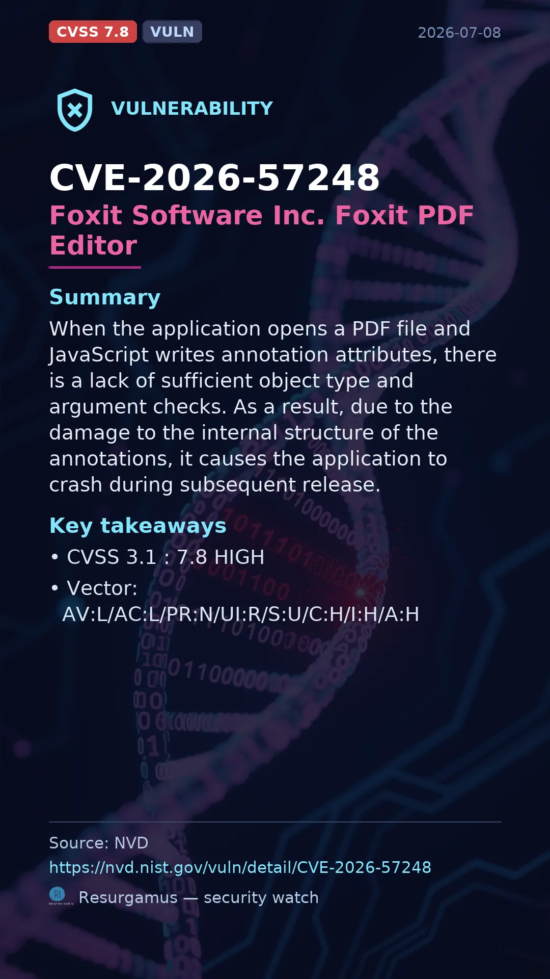CVE-2026-57248 Foxit Software Inc. Foxit PDF Editor Vulnerability