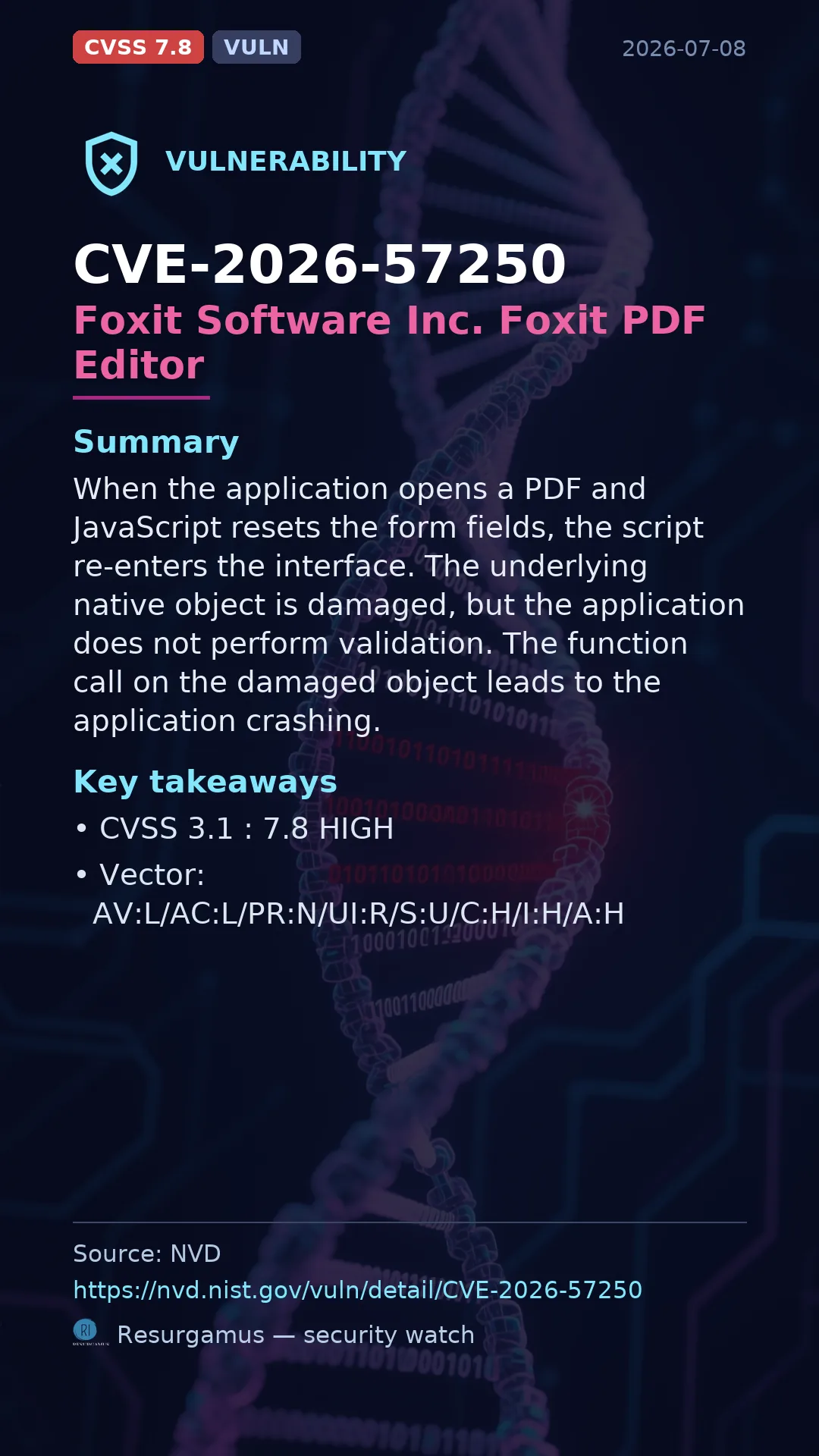 CVE-2026-57250 Foxit Software Inc. Foxit PDF Editor Vulnerability