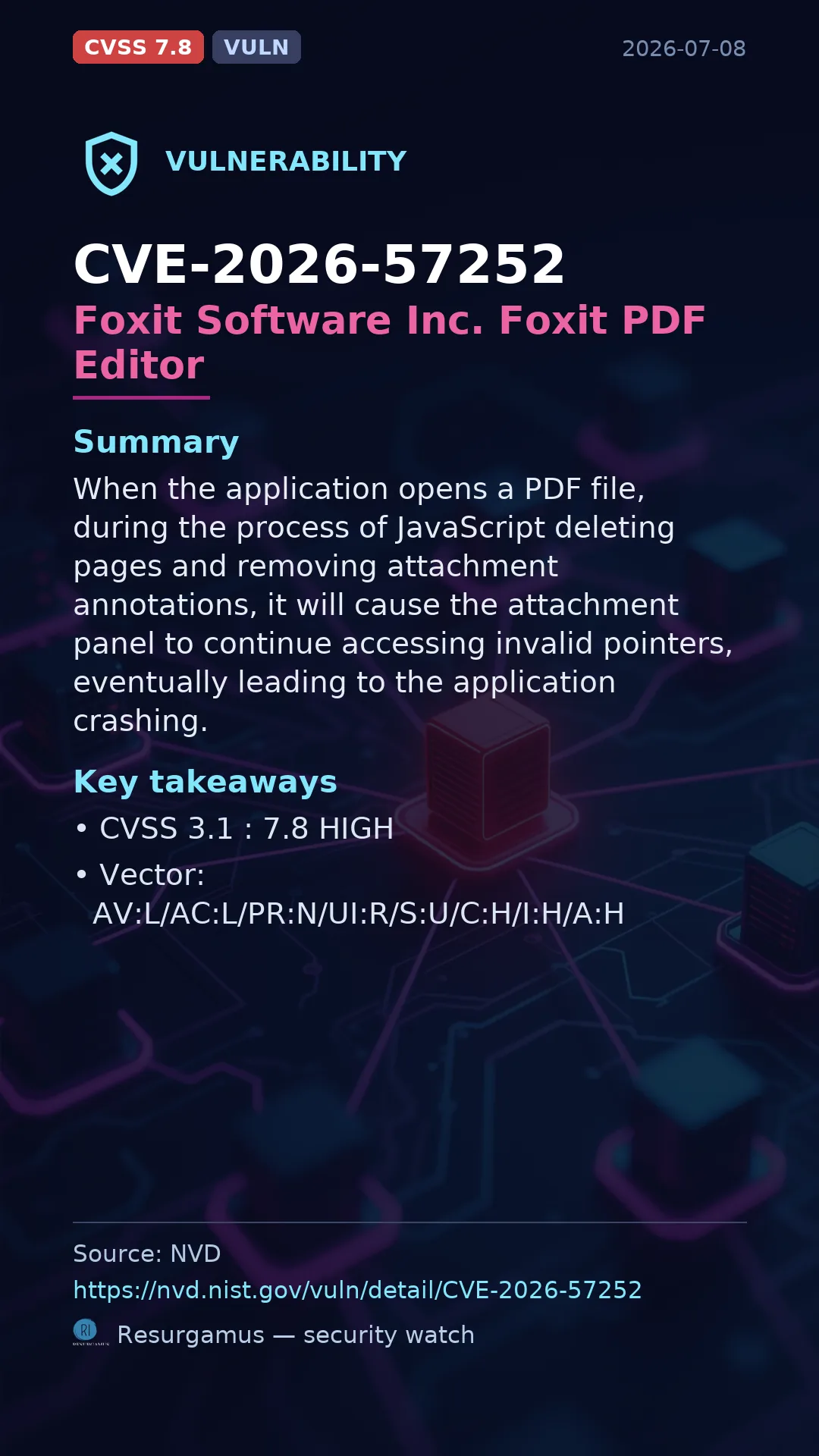 CVE-2026-57252 Foxit Software Inc. Foxit PDF Editor Vulnerability