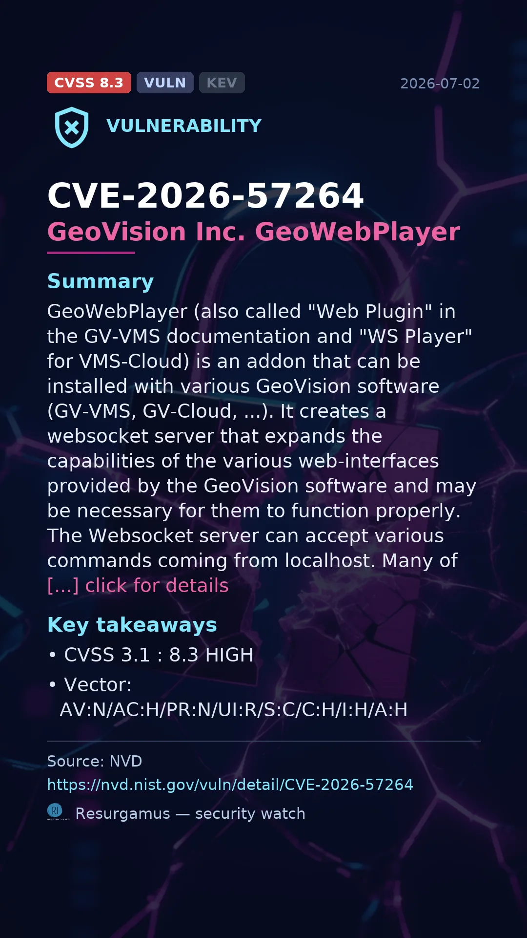 CVE-2026-57264 GeoVision Inc. GeoWebPlayer Vulnerability