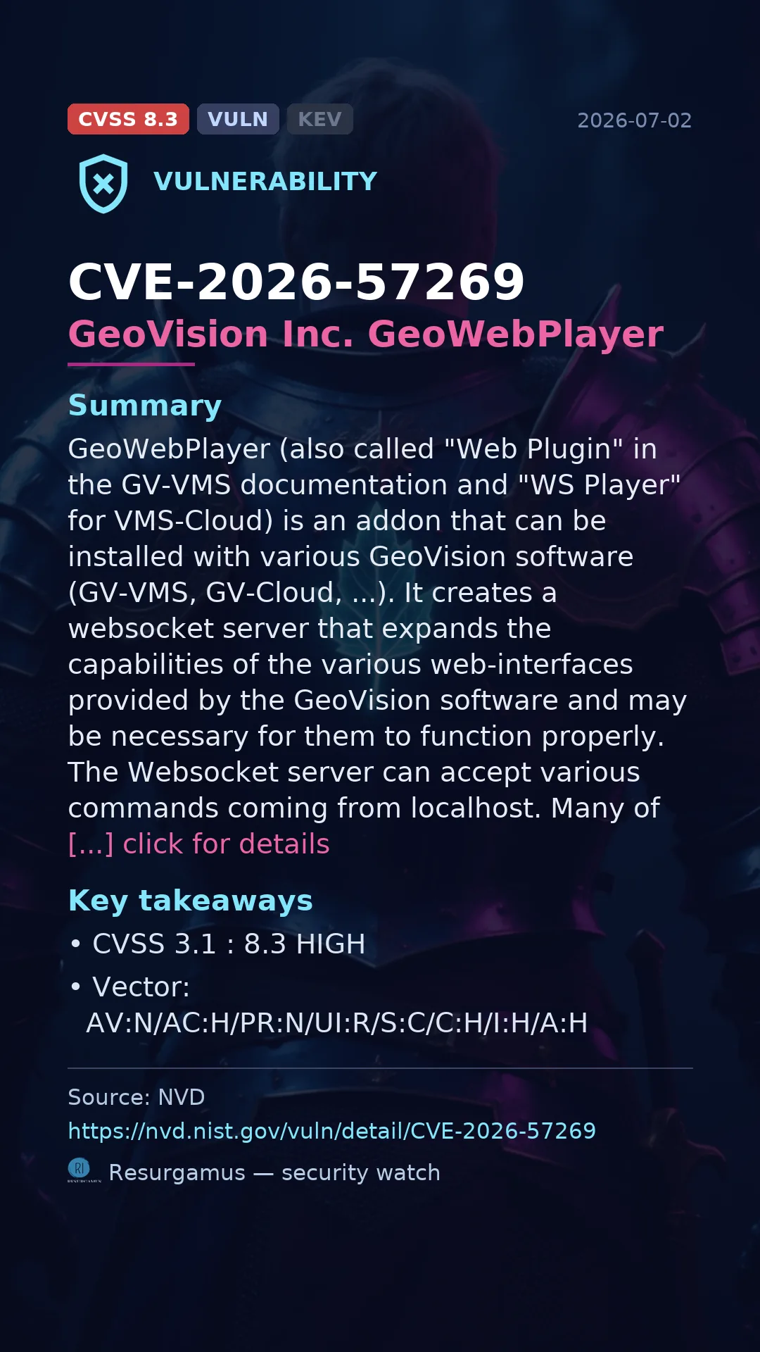 CVE-2026-57269 GeoVision Inc. GeoWebPlayer Vulnerability