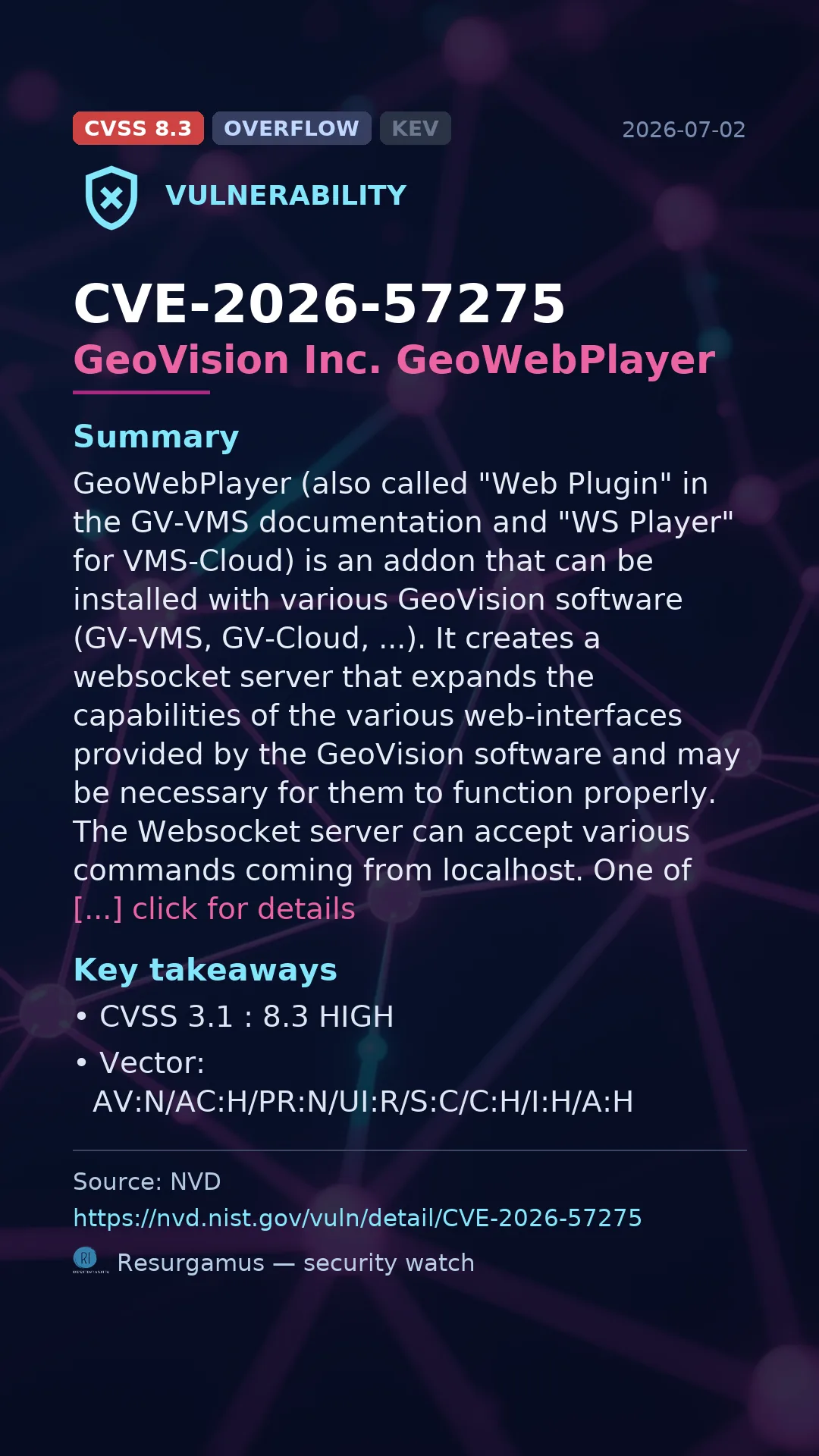 CVE-2026-57275 GeoVision Inc. GeoWebPlayer Vulnerability