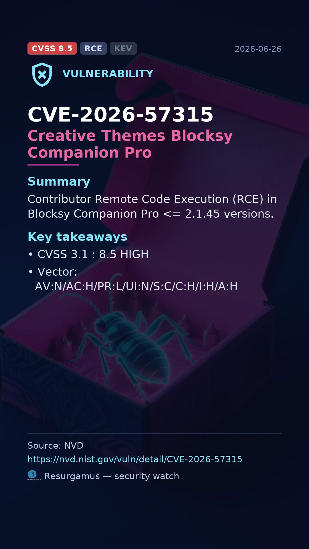 CVE-2026-57315 Creative Themes Blocksy Companion Pro Vulnerability