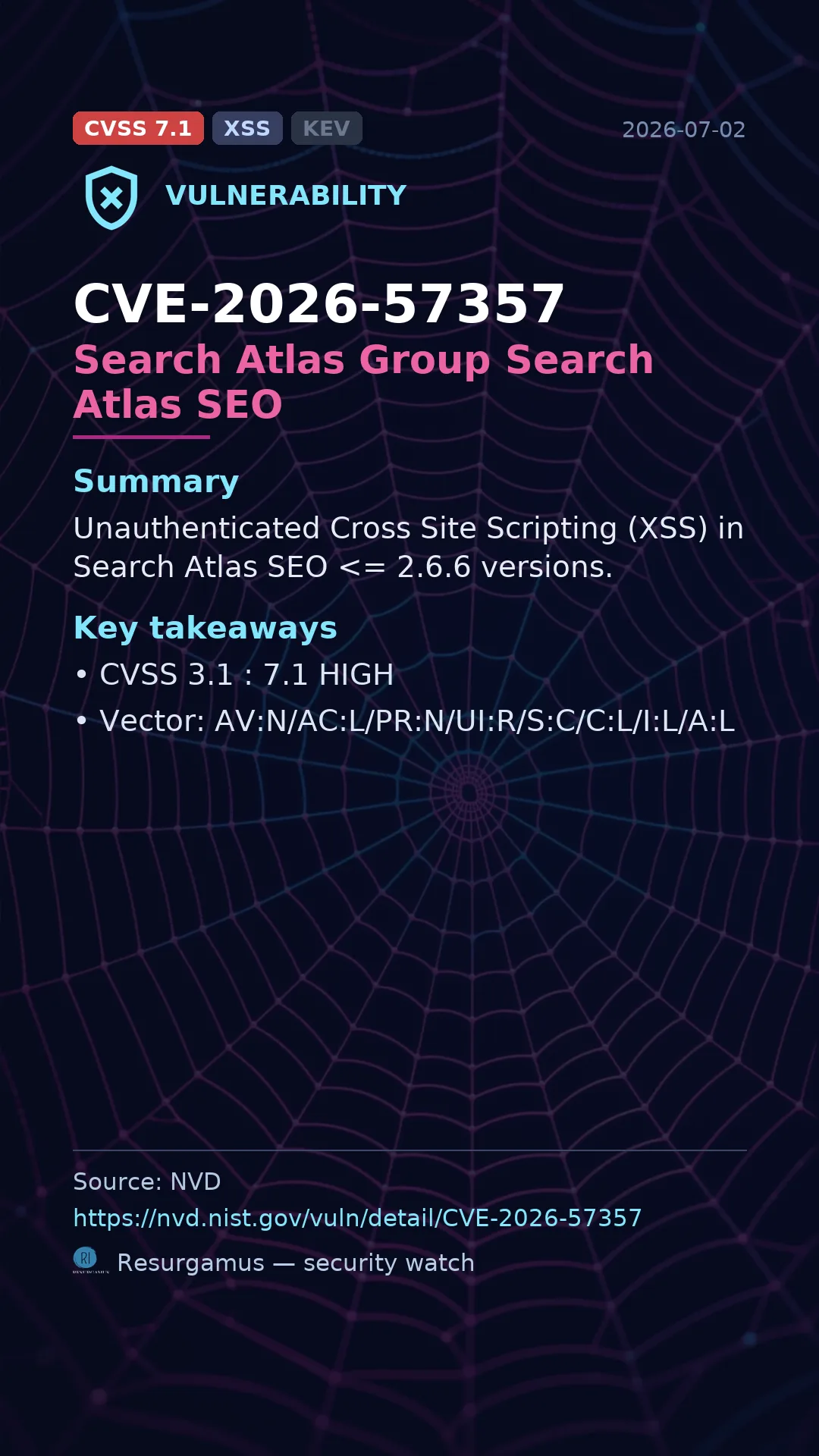 CVE-2026-57357 Search Atlas Group Search Atlas SEO Vulnerability