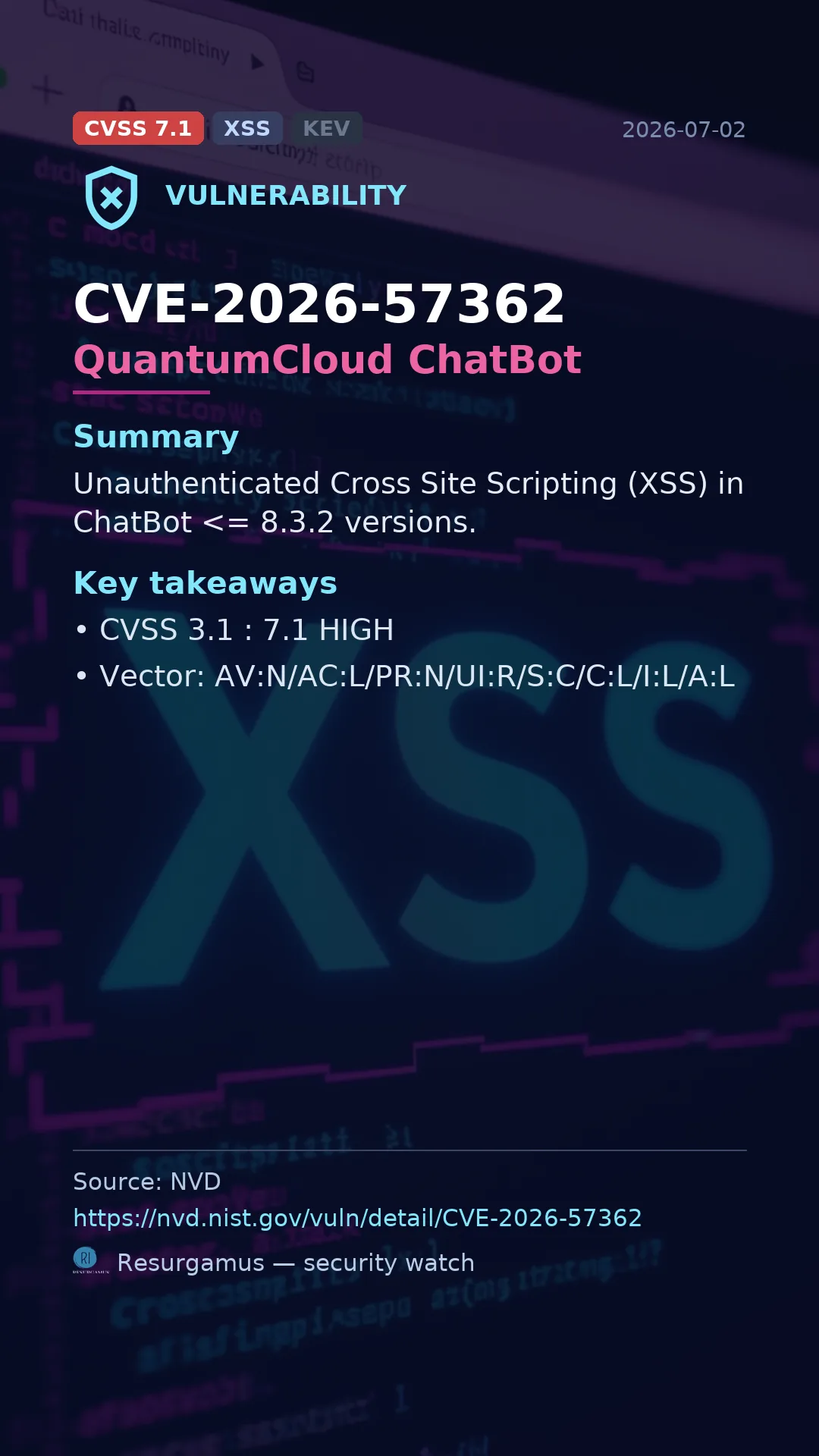 CVE-2026-57362 QuantumCloud ChatBot Vulnerability