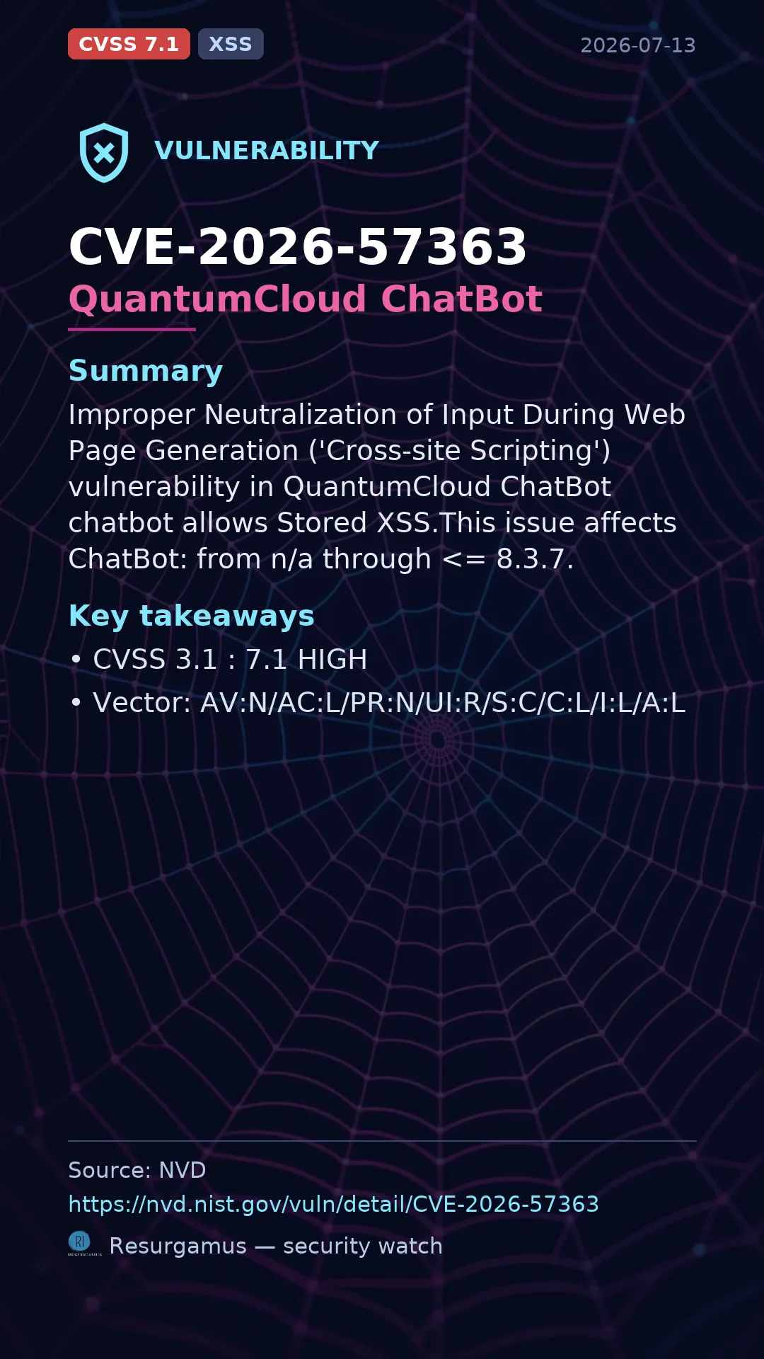 CVE-2026-57363 QuantumCloud ChatBot Vulnerability