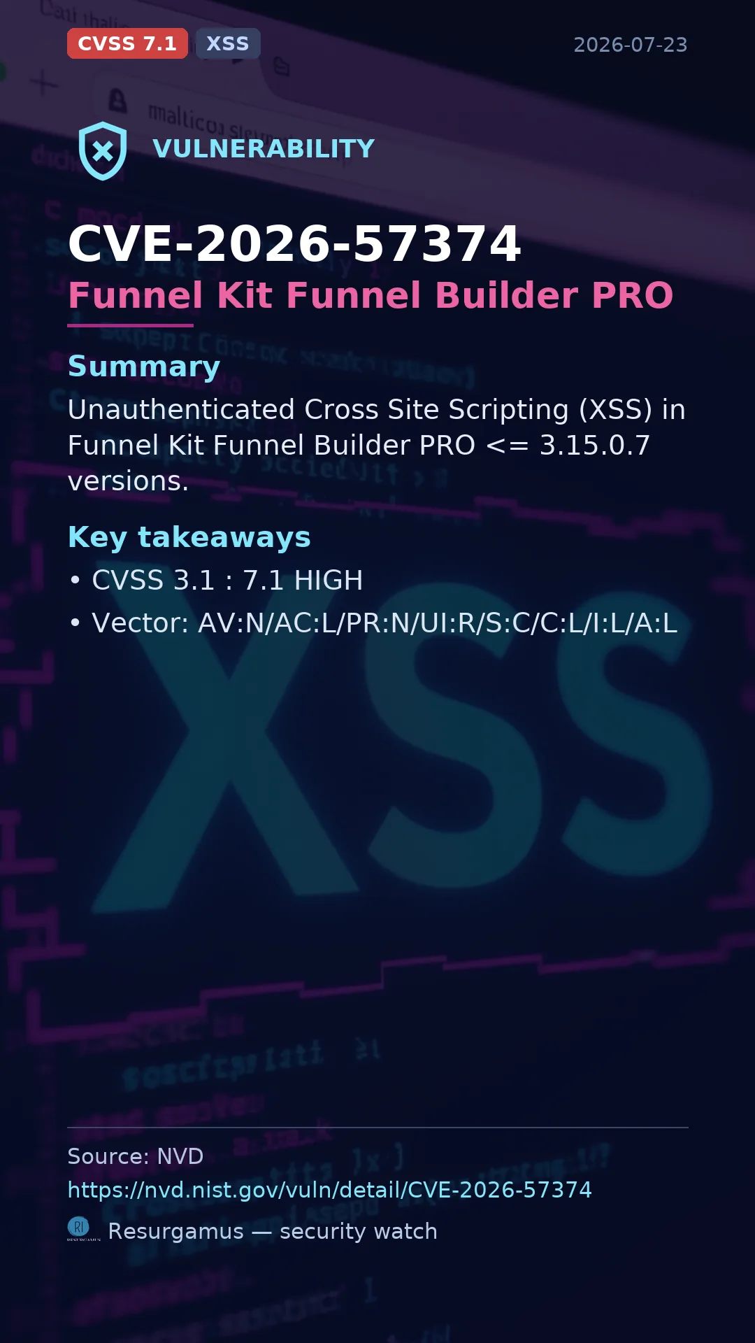 CVE-2026-57374 Funnel Kit Funnel Builder PRO Vulnerability