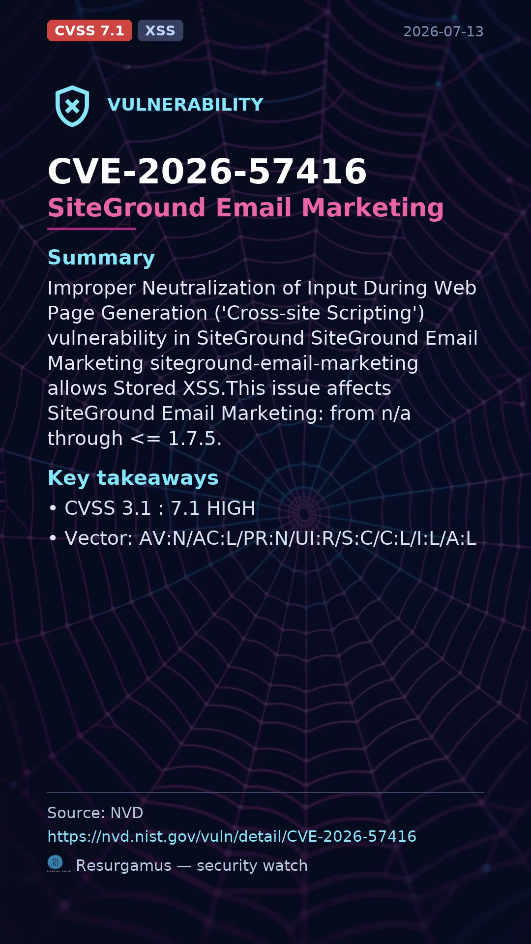 CVE-2026-57416 SiteGround Email Marketing Vulnerability