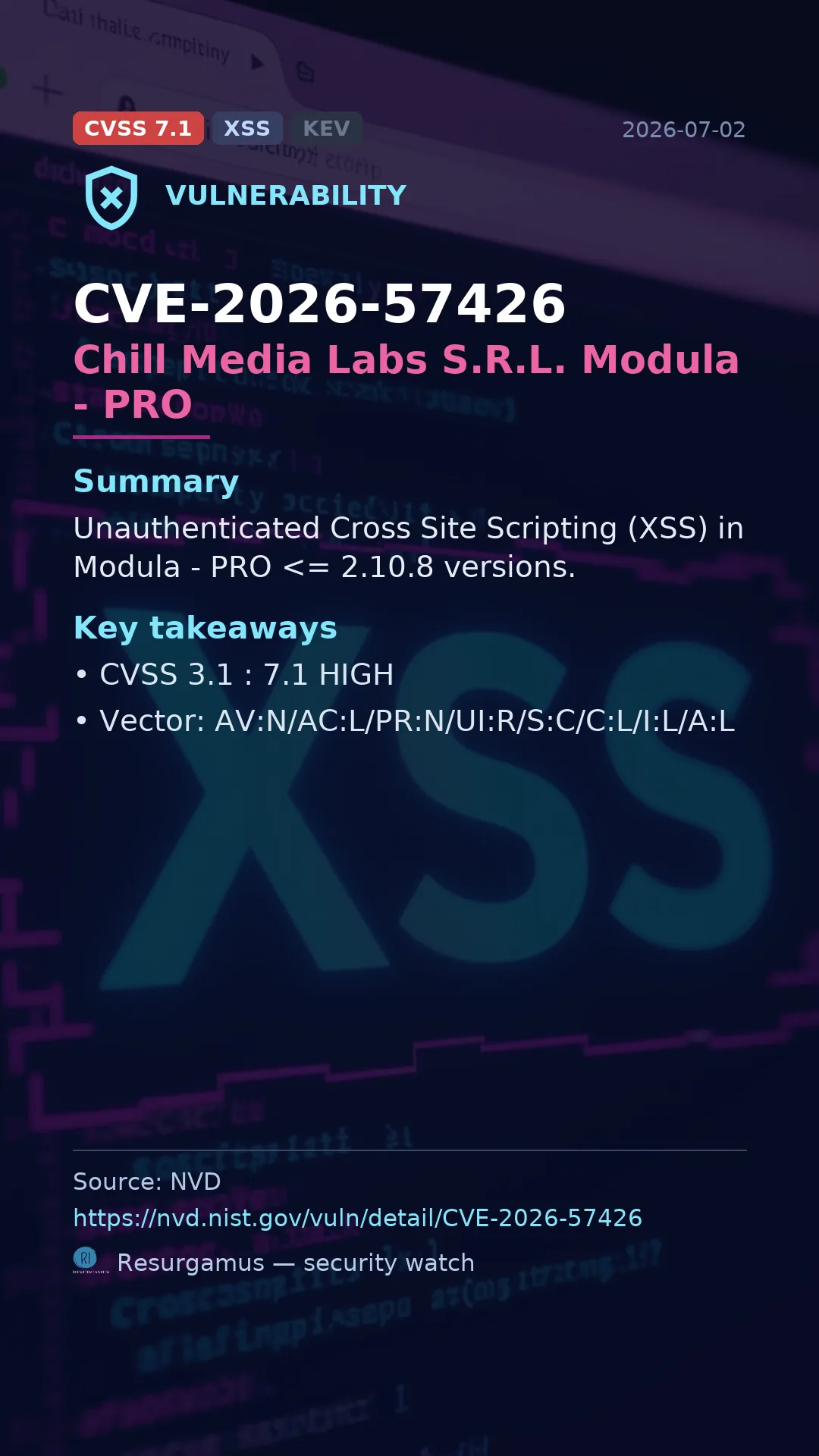 CVE-2026-57426 Chill Media Labs S.R.L. Modula - PRO Vulnerability