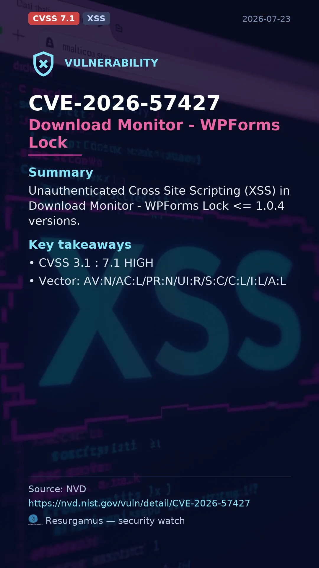 CVE-2026-57427 Download Monitor - WPForms Lock Vulnerability