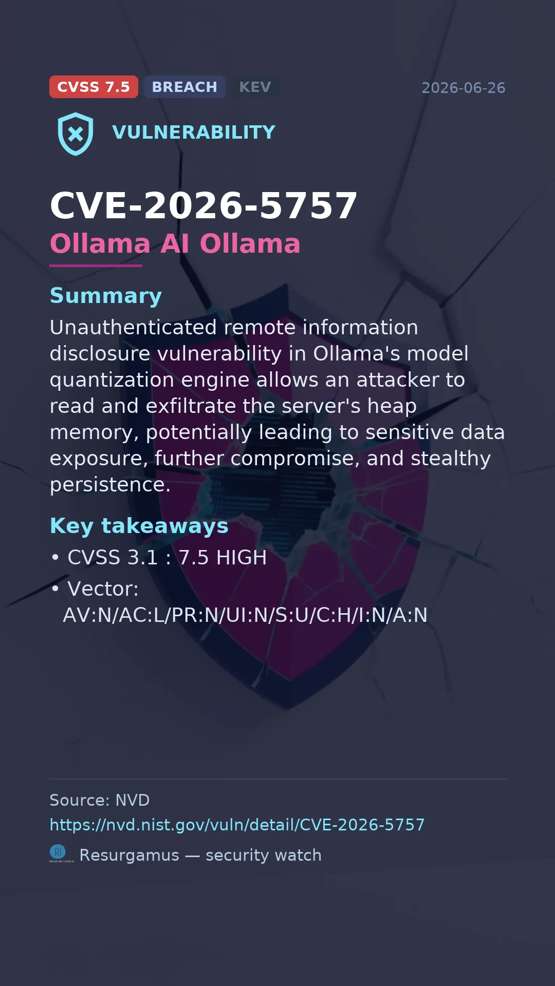 CVE-2026-5757 Ollama AI Ollama Vulnerability