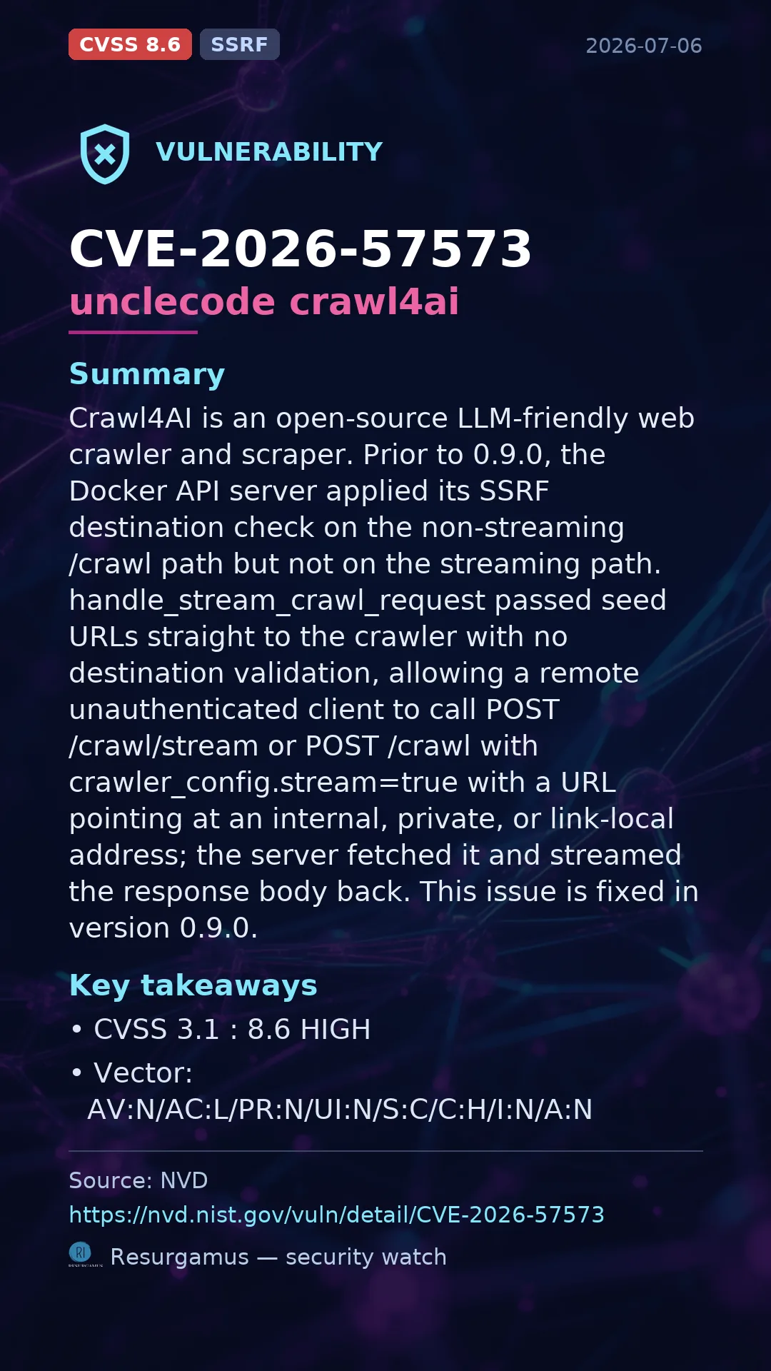 CVE-2026-57573 unclecode crawl4ai Vulnerability