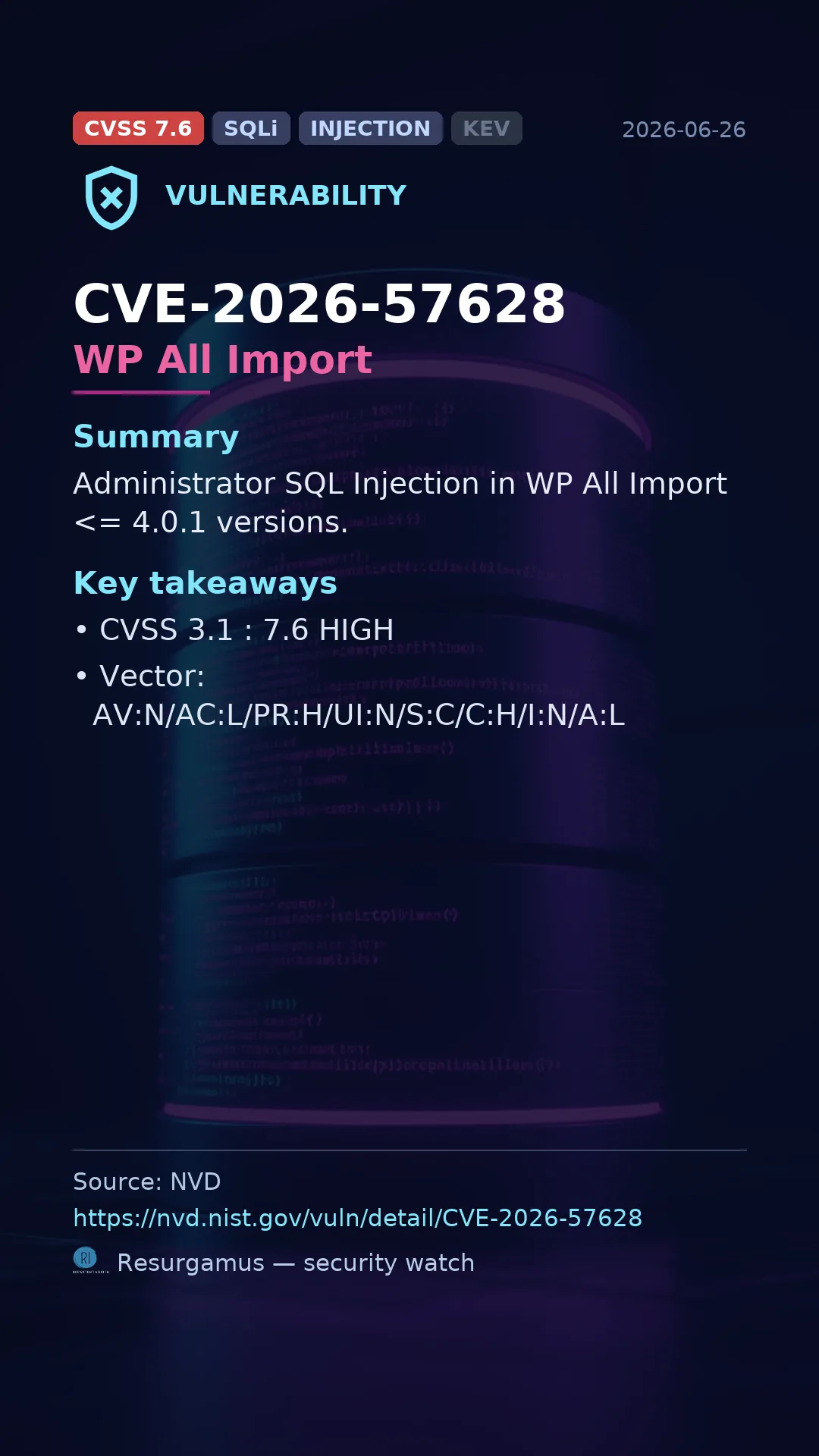 CVE-2026-57628 WP All Import Vulnerability