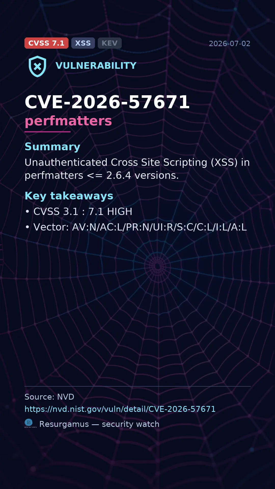 CVE-2026-57671 perfmatters Vulnerability