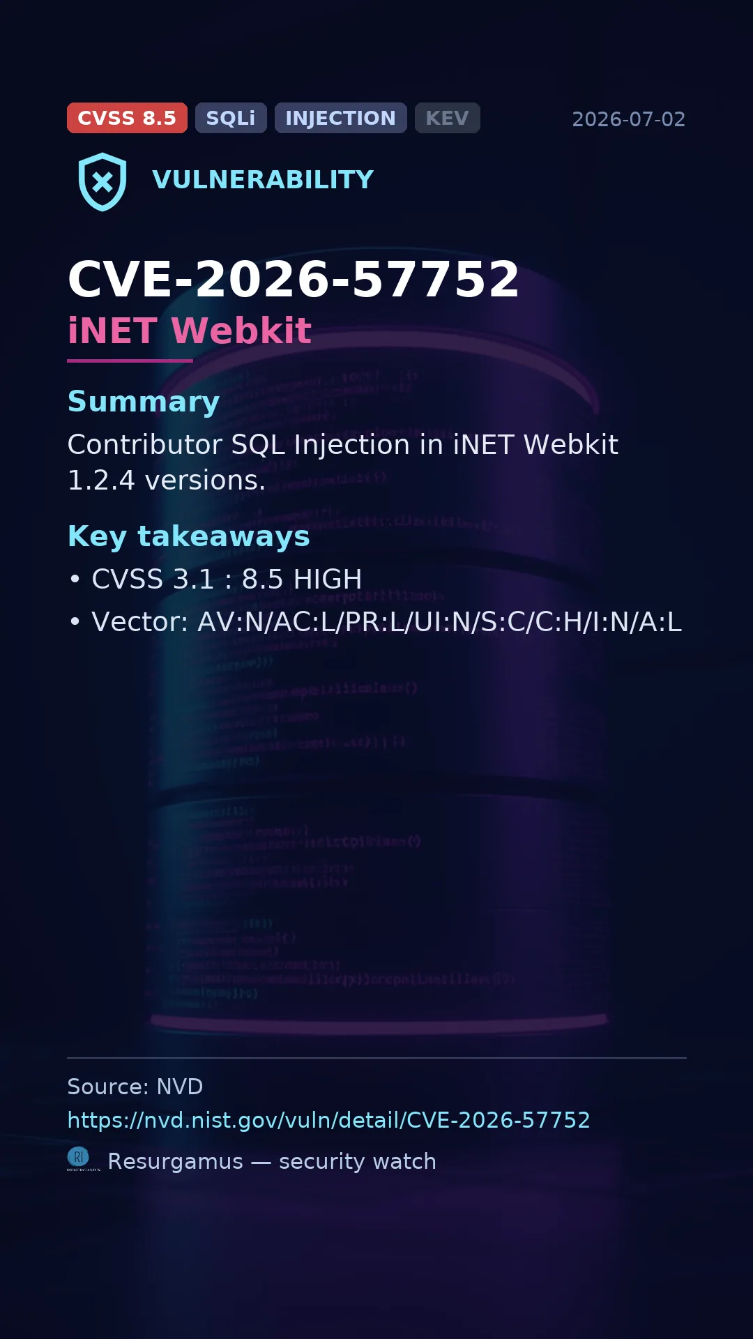 CVE-2026-57752 iNET Webkit Vulnerability