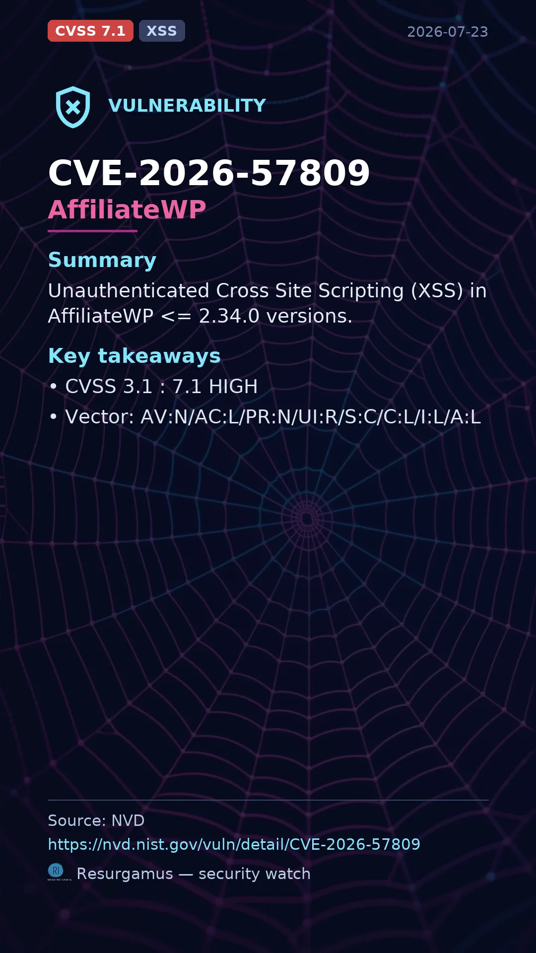 CVE-2026-57809 AffiliateWP Vulnerability