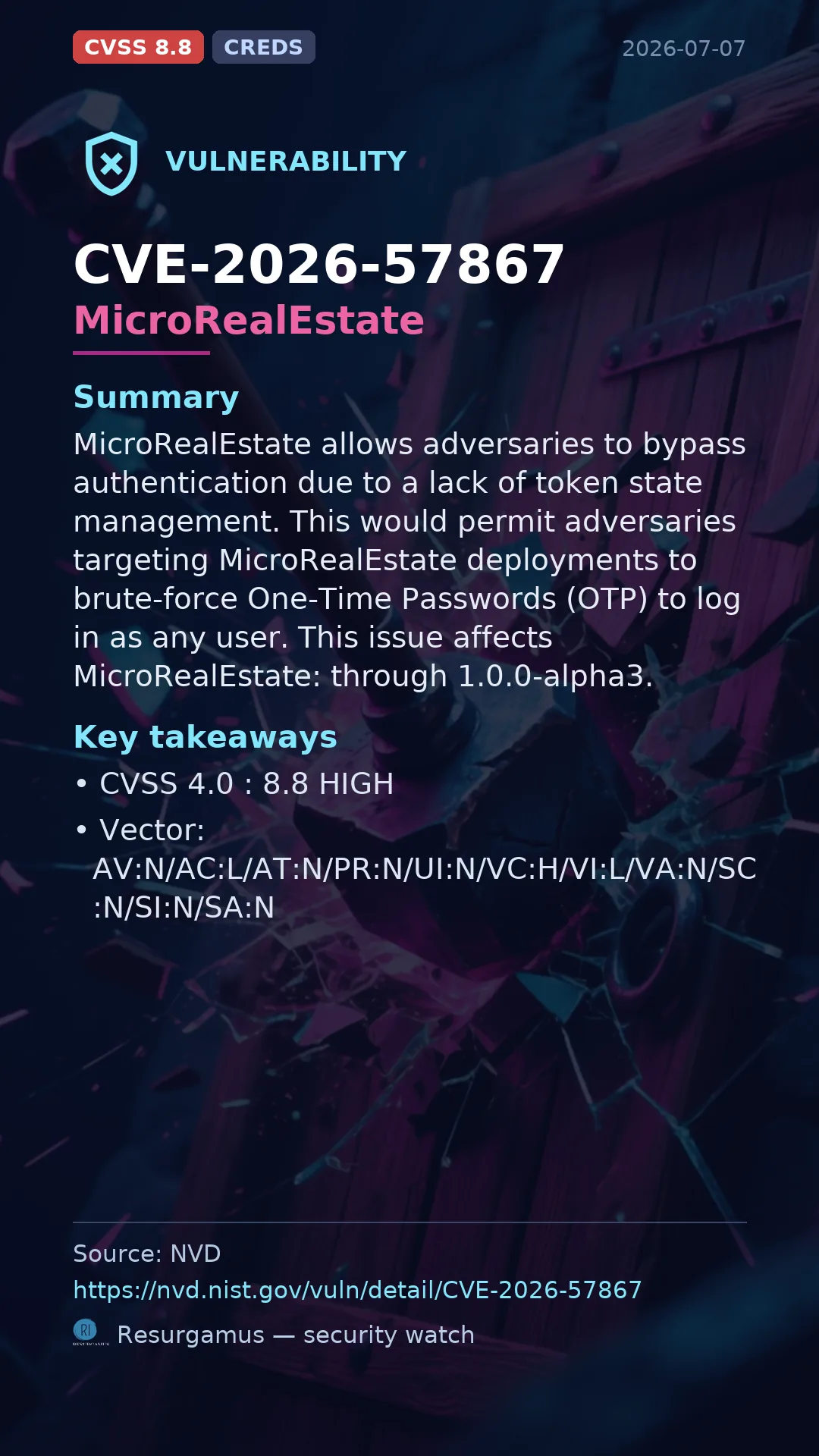 CVE-2026-57867 MicroRealEstate Vulnerability