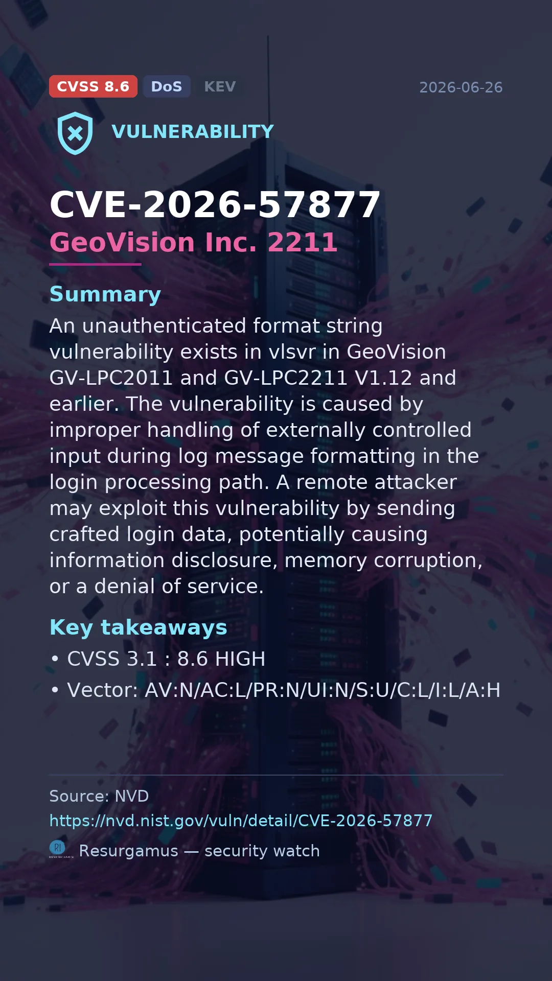CVE-2026-57877 GeoVision Inc. 2211 Vulnerability