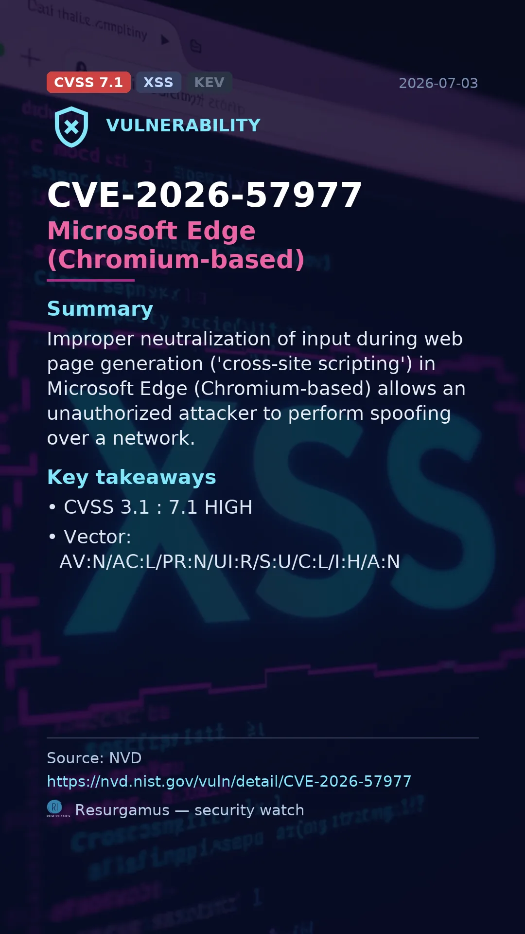 CVE-2026-57977 Microsoft Edge (Chromium-based) Vulnerability