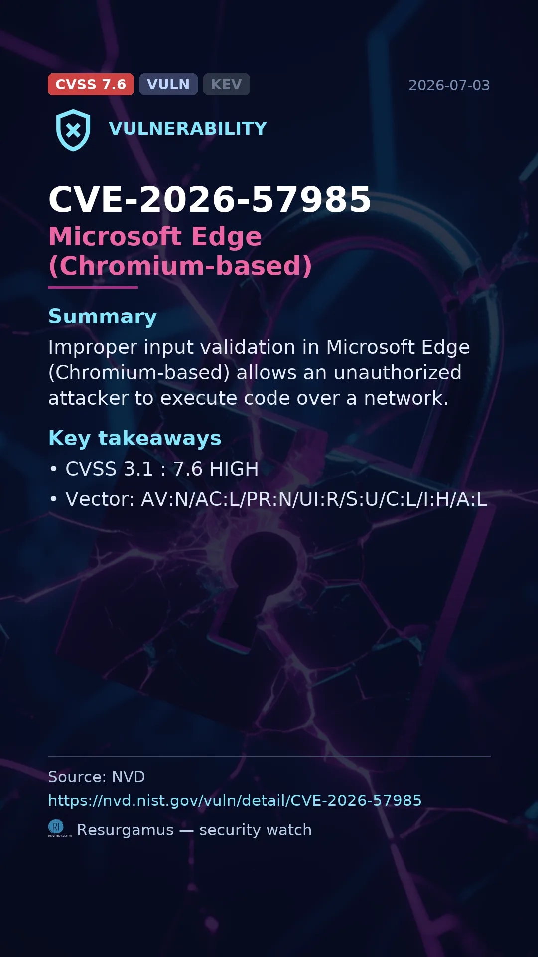 CVE-2026-57985 Microsoft Edge (Chromium-based) Vulnerability