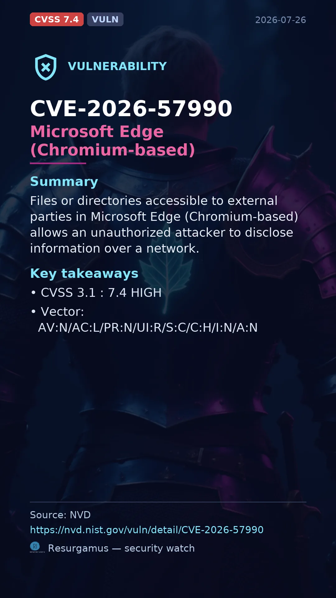 CVE-2026-57990 - Microsoft Edge (Chromium-based) vulnerability