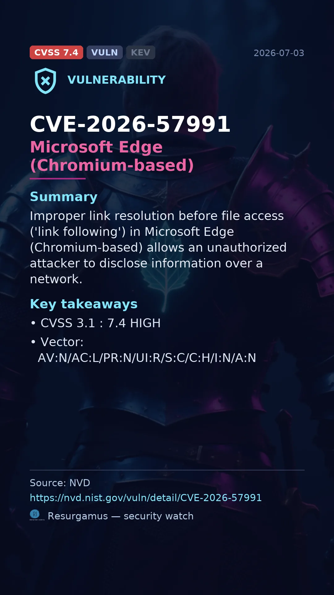 CVE-2026-57991 Microsoft Edge (Chromium-based) Vulnerability