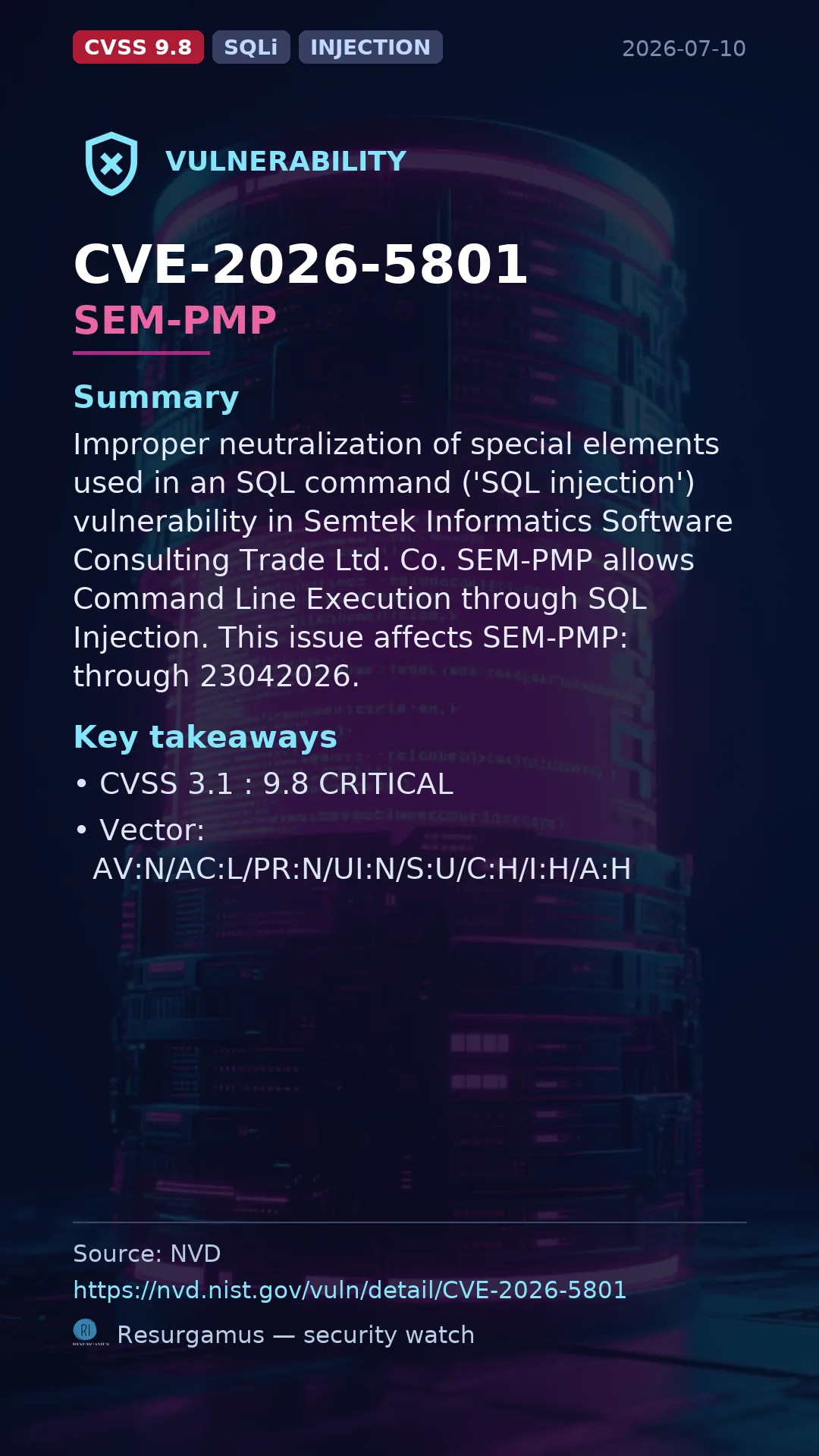 CVE-2026-5801 SEM-PMP Vulnerability
