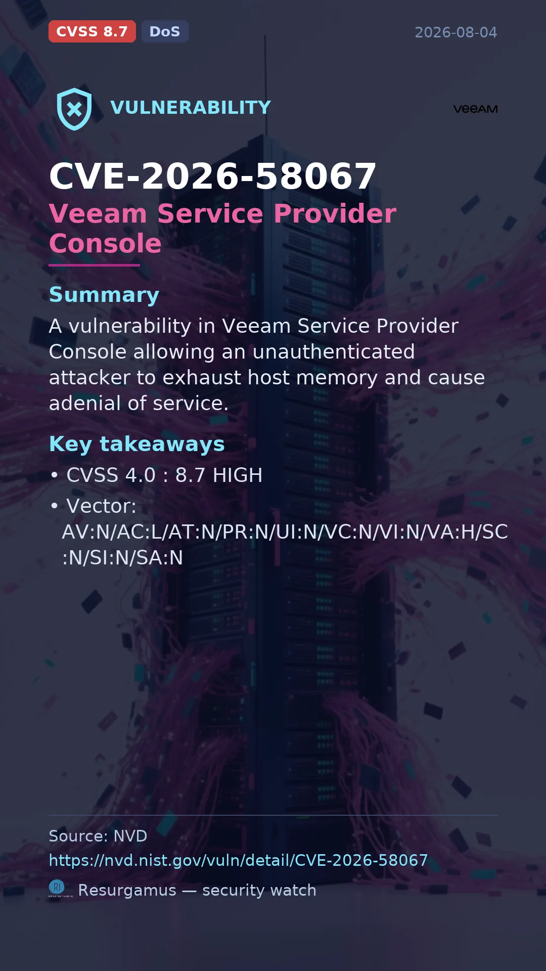 CVE-2026-58067 Veeam Service Provider Console Vulnerability