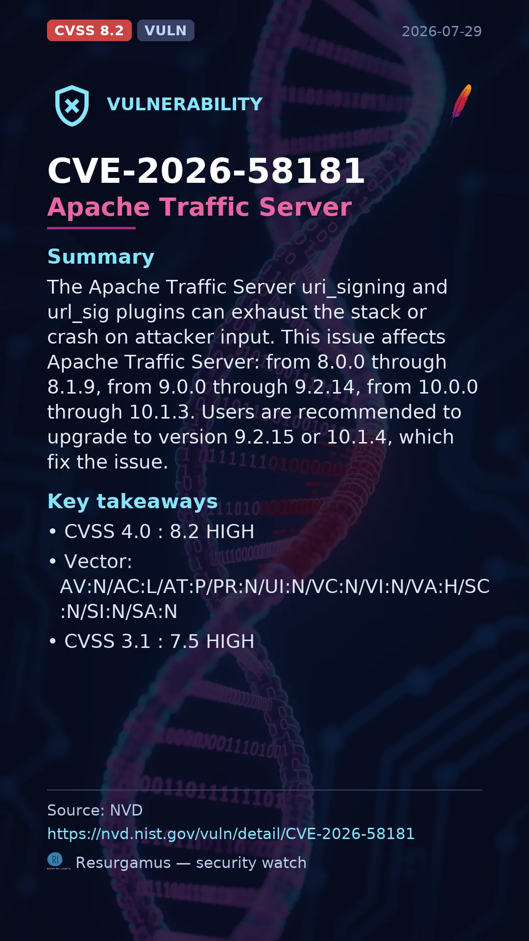 CVE-2026-58181 Apache Traffic Server Vulnerability