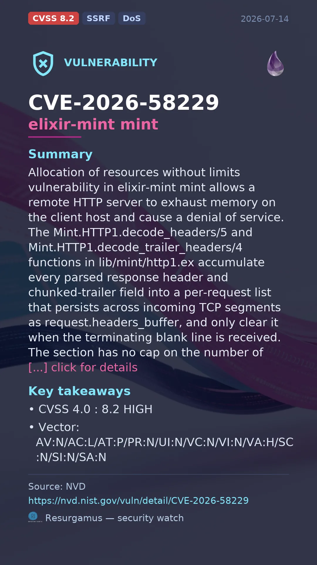 CVE-2026-58229 elixir-mint mint Vulnerability