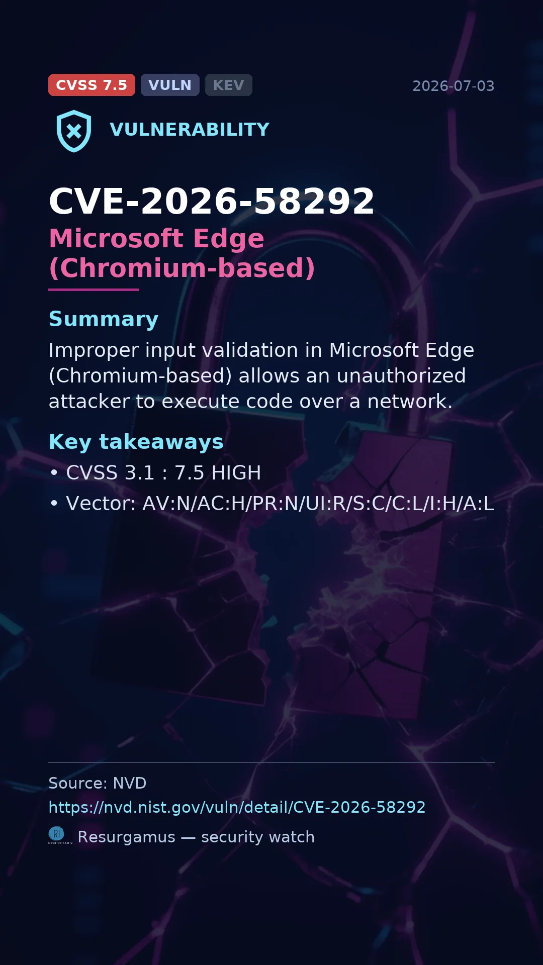CVE-2026-58292 Microsoft Edge (Chromium-based) Vulnerability