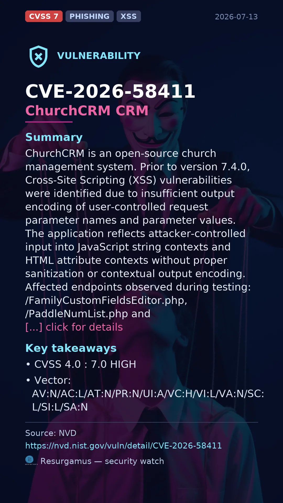 CVE-2026-58411 ChurchCRM CRM Vulnerability