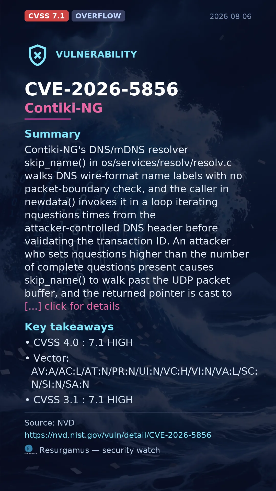 CVE-2026-5856 Contiki-NG Vulnerability