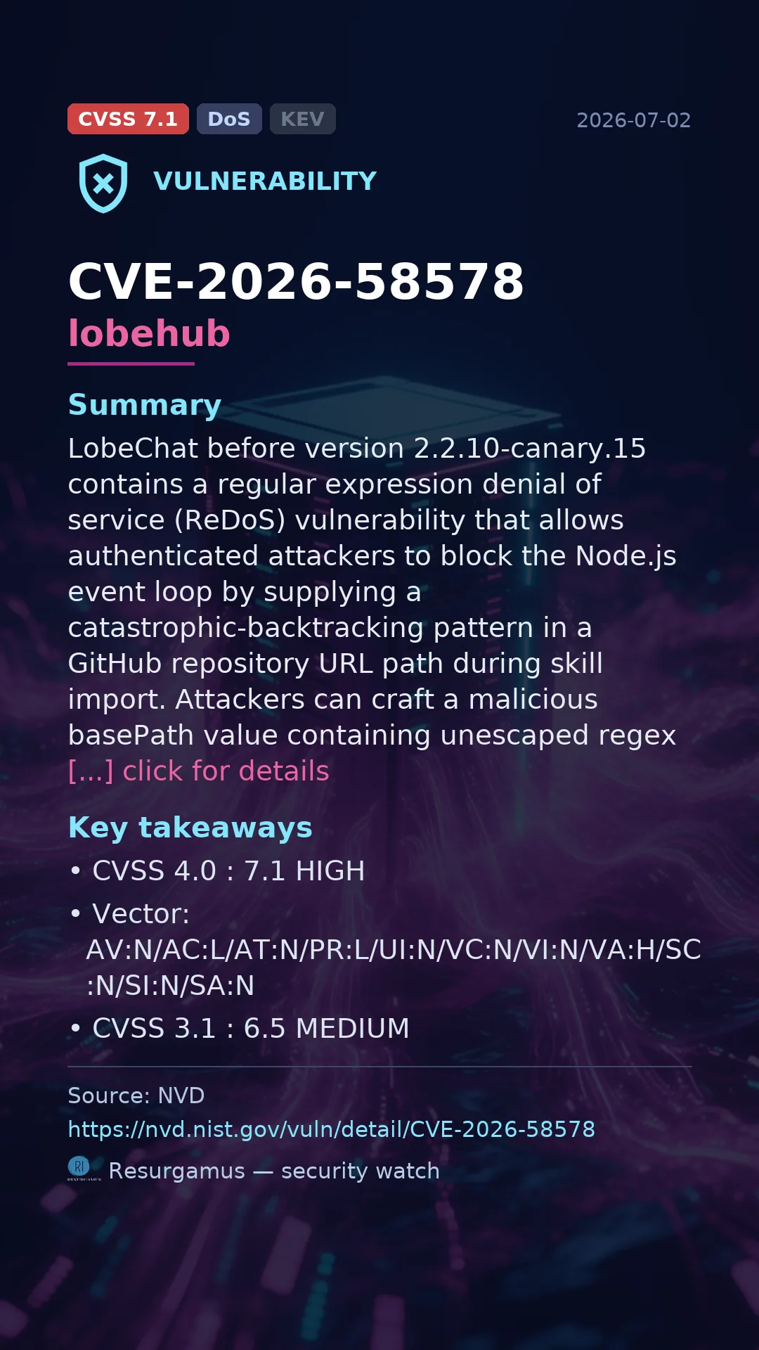 CVE-2026-58578 lobehub Vulnerability